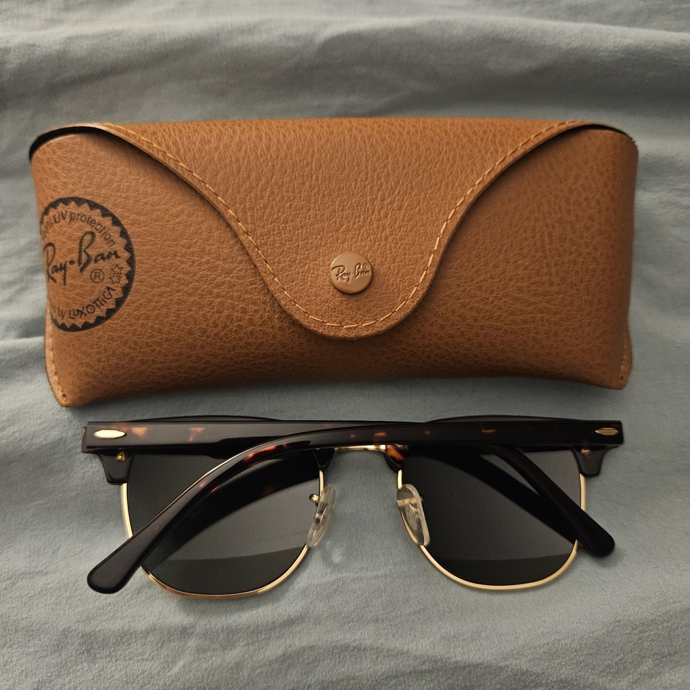 Ray-Ban Tan Leather Sunglasses Case